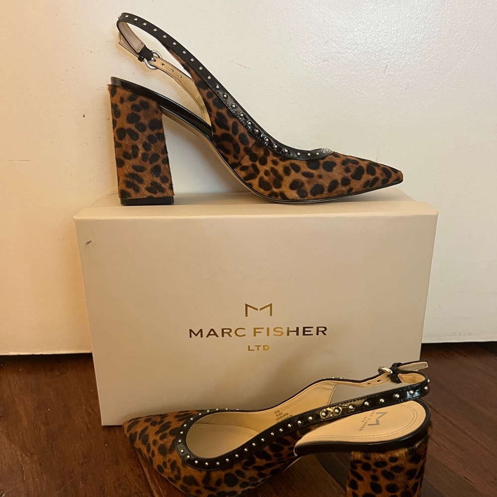 Never worn Marc Fisher Joily Slingback Leopard Prit Heel